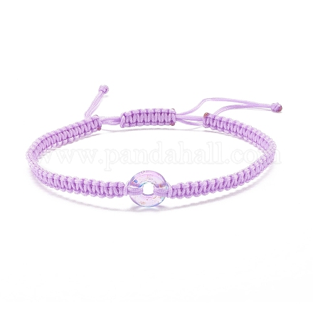 Bracelet beignet en perles de verre tressées BJEW-JB07858-02-1
