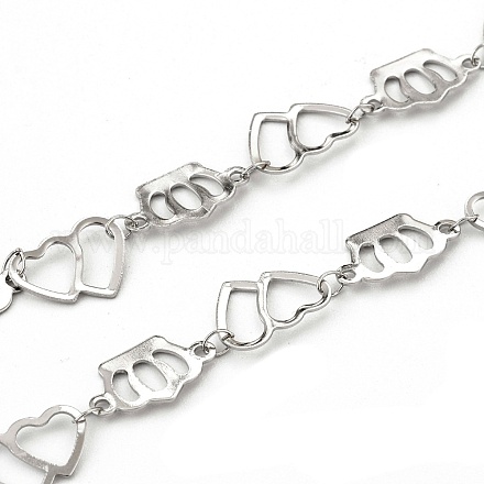 304 corona de acero inoxidable y cadenas de eslabones de doble corazón CHS-F015-09P-1