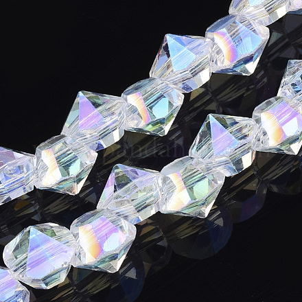 Electroplated Glass Beads Strands EGLA-S174-01A-07-1