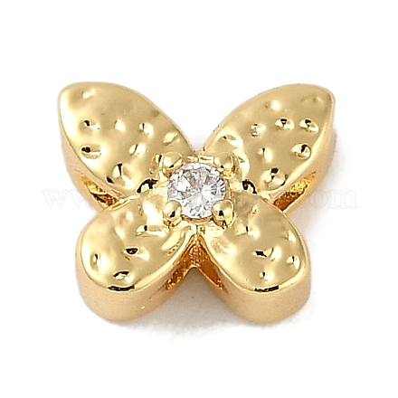 Латунные микро проложить кубического циркония бусы KK-P283-19G-1