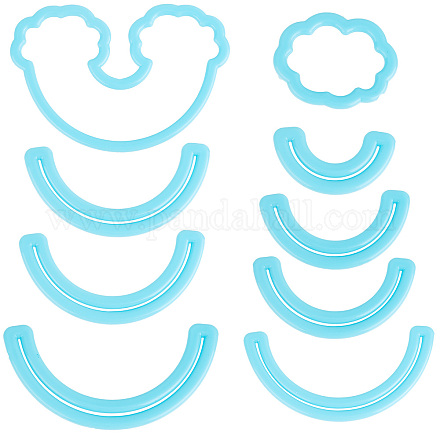 SUNNYCLUE 9Pcs Clay Cutters Set Rainbow Cloud Cutter Polymer Clay Cutting Tools Cake Decorating Sugarcraft Blue Cutter Molds Clay Plastic Clay Cutters for Polymer Clay Jewelry Making Women DIY Craft DIY-SC0021-34-1