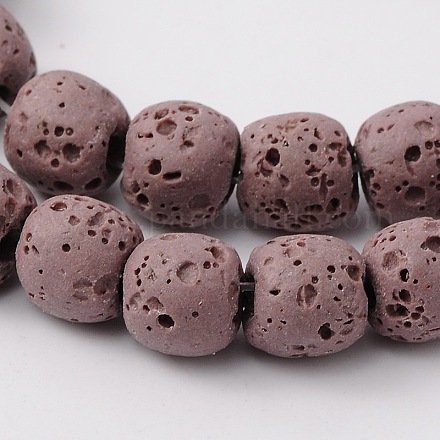 Fili rotondi di perline tinte in pietra lavica sintetica G-N0105-16-1