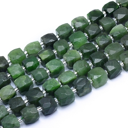 Brins de perles de jade canadien naturel G-L552D-17-1