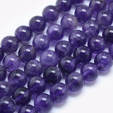 Chapelets de perles en améthyste naturelle G-E481-03-6mm-1