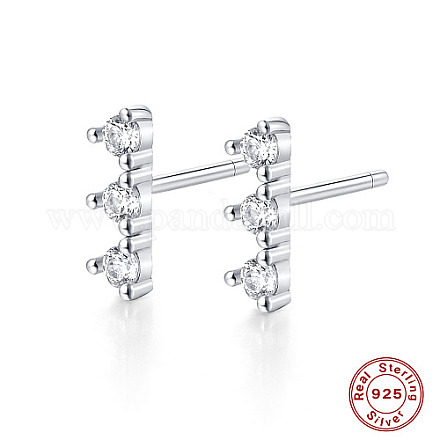 Платиновые серьги-гвоздики из стерлингового серебра с родиевым покрытием и микропаве из кубического циркония для женщин OU2217-2-1