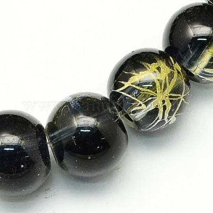 Chapelets de perles en verre rondes tréfilées X-GLAD-R001-12mm-05-1