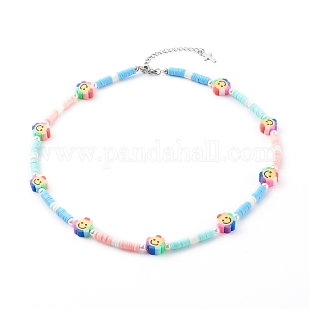 Colliers de perles heishi en argile polymère NJEW-JN03437-1