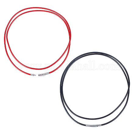 Sunnyclue 2 pièces 2 couleurs polyester cordons cirés fabrication de colliers MAK-SC0001-13E-1