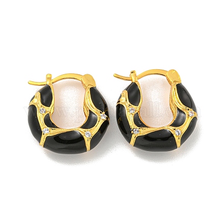 Серьга-кольцо из латуни с микропаве EJEW-C102-42G-01-1