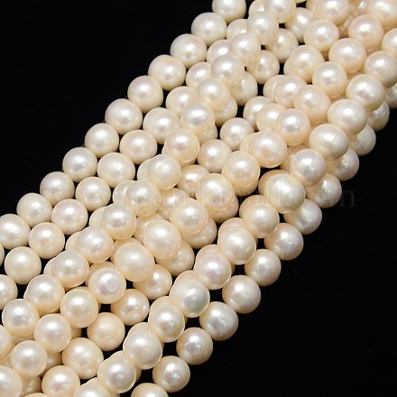 Hebras de perlas de agua dulce cultivadas naturales PEAR-L001-A-13-1