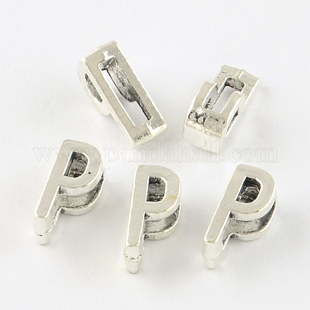 Antique Silver Plated Alloy Letter Slide Charms TIBEP-S296-P-RS-1