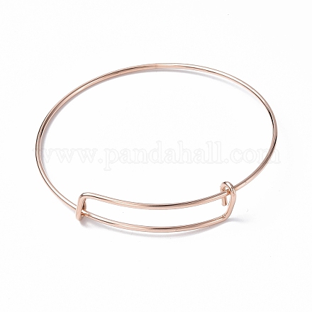 Ion Plating(IP) Adjustable 304 Stainless Steel Wire Bangle Making MAK-F286-03RG-1