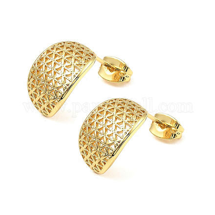 Brass Stud Earrings EJEW-K254-03G-1