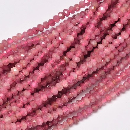 Chapelets de perles en tourmaline naturelle à facettes rondelle G-F289-45-1