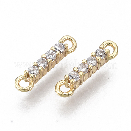 Brass Micro Pave Cubic Zirconia Links connectors KK-S348-481-NF-1