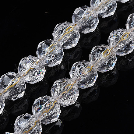Transparentes craquements perles de verre brins X-GLAA-N051-02-1