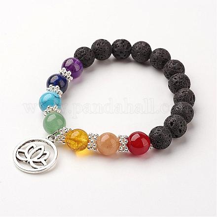 Bracelets de perles de pierres précieuses BJEW-JB02600-03-1