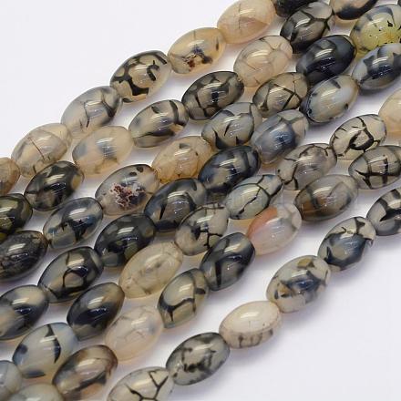 Chapelets de perles d'agate naturelle G-G706-8x12mm-09-1