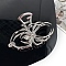 Alloy Claw Hair Clips, Spider, Platinum, 82x55mm