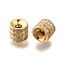 925 Sterling Silver Micro Pave Clear Cubic Zirconia Beads, Column, Real 18K Gold Plated, 8x7mm, Hole: 2mm