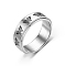 Rotating 201 Stainless Steel Anxiety Relief Rings for Women Men, Stainless Steel Color, Butterfly, US Size 8(18.1mm)