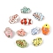 10Pcs 10 Styles Handmade Porcelain Beads, Mixed Color, 11.5~19.5x11.5~19x7~9mm, Hole: 1.6~2.5mm, 1pc/style