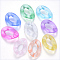 Transparent Acrylic Linking Rings, Quick Link Connectors, for Curb Chains Making, Frosted, Twist, Mixed Color, 30x21x6mm, Inner Diameter: 16x8mm
