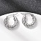 304 Stainless Steel Twist Ring Hoop Earrings, Stainless Steel Color, 18x4.8mm