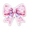 Transparent Acrylic Cabochons, Bowknot, Hot Pink, 43x44mm