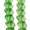 Glass Beads Strands, Heart, Green, 15x13mm, Hole: 1mm, about 58pcs/strand, 70cm