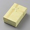 Cardboard Jewelry Set Boxes, with Ribbon Bowknot and White Sponge Inside, for Jewelry Gift Packaging, Rectangle, Lemon Chiffon, 5.1x8x2.7cm