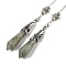 Natural Labradorite Cone Dowsing Pendulum Big Pointed Pendants, with Antique Silver Tone Brass Findings, 312mm