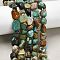 Natural HuBei Turquoise Beads Strands, Nuggets, Tumbled Stone, 8~11x6.5~10x5.5~8.5mm, Hole: 1mm, about 22~23pcs/strand, 7.87''(20cm)
