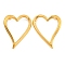 304 Stainless Steel Stud Earrings for Women, Heart, Real 18K Gold Plated, 47x39mm
