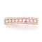 Alloy Hair Barrettes, with Imitation Pearl Beads, Strip, Rose Gold, 14.5x74x24mm