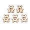 Bear Wood Buttons, 2-Hole, Old Lace, 18x16x2mm, Hole: 2mm & 1.2mm