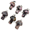 Natural Rhodonite Pendants, Mushroom Charms, with Platinum Tone Metal Findings, 20x15mm