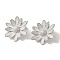 Rack Plating Brass Stud Earrings, Cadmium Free & Lead Free, Long-Lasting Plated, Flower, Platinum, 24.5x28mm