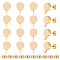 30Pcs Brass Stud Earring Findings, with Loops, Flat Round, 30Pcs Brass Ear Nuts, Real 18K Gold Plated, 5~11.5x3.5~8x2.5mm, Hole: 0.8~2mm, Pin: 12x0.8mm
