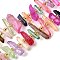 Natural Quartz Crystal Beads Strands, Faceted, Dyed, Nuggets Stick, with Seed Beads, Mixed Color, 11~25x3~9x4~10mm, Hole: 1~1.2mm, about 19~26pcs/strand, 7.09~7.48''(18~19cm)