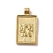 304 Stainless Steel Pendants, Rectangle with Constellations, Real 14K Gold Plated, Gemini, 25x14x2mm, Hole: 2mm