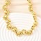 Brass Round Beaded Necklaces, Cadmium Free & Lead Free, Rack Plating, Long-Lasting Plated, Real 18K Gold Plated, 17.32 inch(44cm)