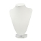 MDF Covered with PU Leather Bust Shaped Necklace Display Stands, White, 14x18x24.5cm