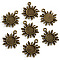 Alloy Pendant Cabochon Settings, Sun, Antique Bronze, Tray: 8mm, 20.5x18x1.5mm, Hole: 2mm
