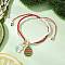 Easter Glass Seed Beads Braided Bead Bracelets, Alloy Enamel Rabbit & Egg Charm Bracelets for Women, with Nylon Thread, Red, Inner Diameter: 2~3-3/8 inch(5~8.5cm)