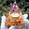 Orgonite Pyramid Resin Energy Generators, Natural Amethyst Display Decorations, for Home Office Desk Decoration, 60mm