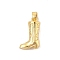 Brass Pendants, Cadmium Free & Nickel Free & Lead Free, Shoes Charms, Real 18K Gold Plated, 17x10.5x5mm, Hole: 4x3mm