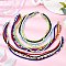 3Pcs 3 Styles Bohemian Glass Seed Beaded Multi-strand Necklaces for Women, Stainless Steel Color, Mixed Color, 14.88~15.24 inch(37.8~38.7cm), 1pc/style