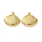 Brass Pendants, with Jump Ring, Rack Plating, Long-Lasting Plated, Lead Free & Cadmium Free, Real 18K Gold Plated, Shell Shape, 27x30x4mm, Hole: 3.5mm