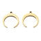 Ion Plating(IP) 316L Surgical Stainless Steel Pendants, Nickel Free, Double Horn/Crescent Moon Charm, Real 18K Gold Plated, 16x15x1mm, Hole: 1.2mm